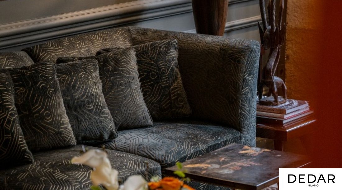 Dedar Italy luxury geometric patterned upholstery fabric for high end residential interiors in India
